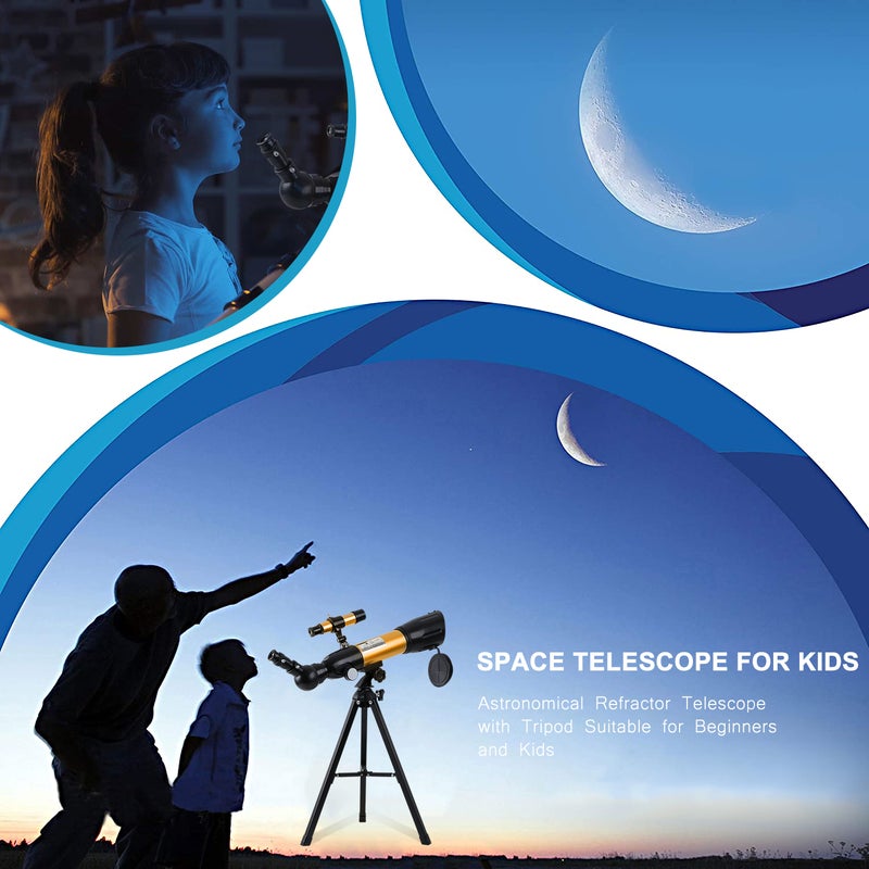 Astronomical Telescope 90X HD Monocular Telescope Refractor Spotting Scope Beginner Kids Telescope with 5×24 Finder Scope Tripod and Compass for Star Gazing Bird Watching Camping - Image 3