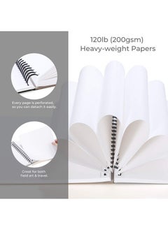 Ohuhu Ohuhu Marker Acrylic Pads Art Sketchbook,16.5"×11.7" Xl A3 Large Paper Size,120Lb/200Gsm Heavy Smooth Drawing Papers,48 Sheets/96 Pages,Spiral Bound Sketch Book,Specially Designed For Alcohol Markers  - Image 3