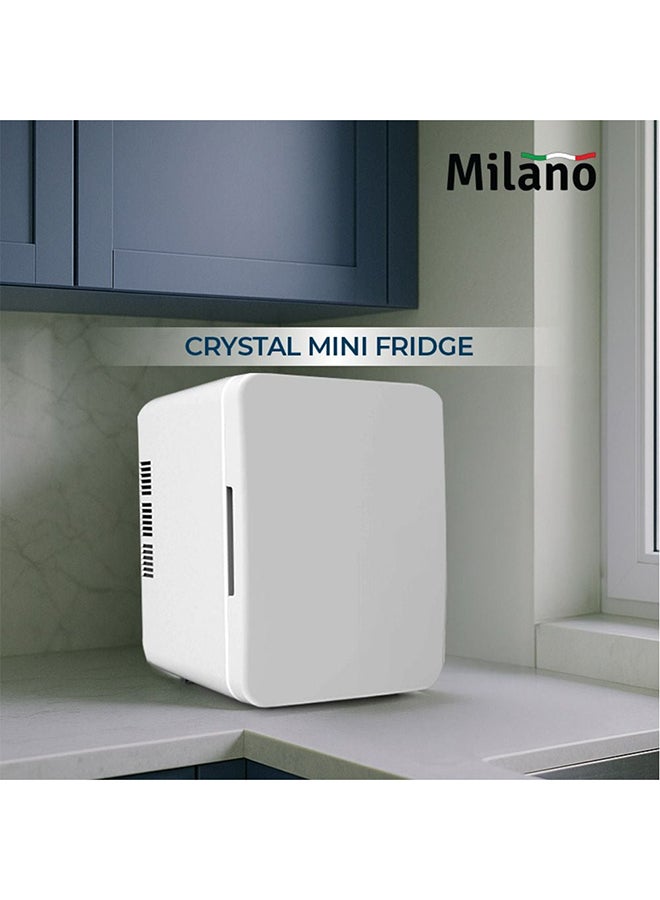 milano Milano Crystal Mini Fridge – Compact Silent Refrigerator with Freezer, Transparent Glass Door, Energy Saving, Ideal for Bedroom, Office, Dorm, Skincare & Drinks L172XW243XH245Mm 3.7Kg-White  - Image 3