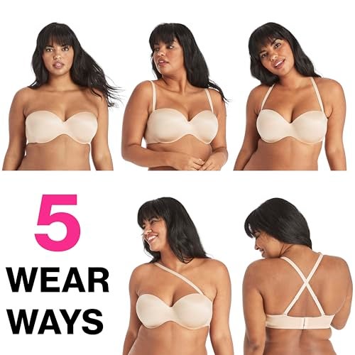 Maidenform Women's DreamWire Multi-Way Underwire Bra, Strapless 6-Way Convertible Bra Almond - Image 5