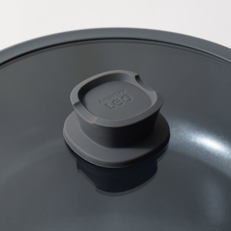 بيرجوف بيرجهوف مقلاة سوتيه الومنيوم بغطاء ومقبضين 28سم، أسود - Image 2