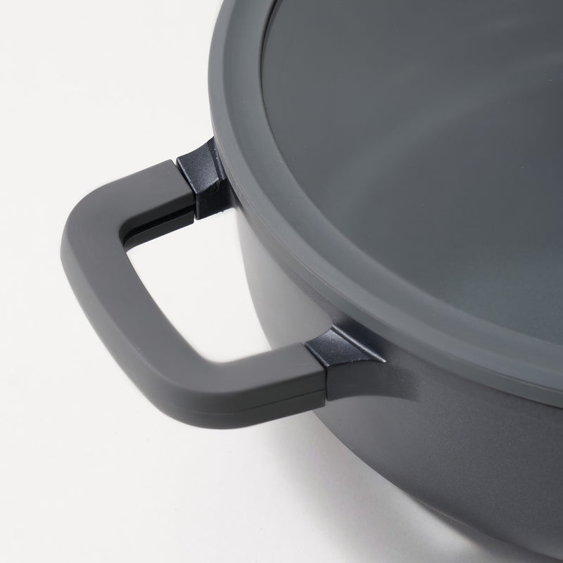 بيرجوف بيرجهوف مقلاة سوتيه الومنيوم بغطاء ومقبضين 28سم، أسود - Image 3