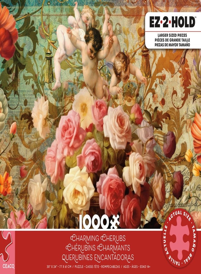 Ceaco - EZ2Hold- Jenna DellaGrottaglia - Charming Cherubs - 1000 Piece Puzzle for Adults - Challenging and Perfect for Game Nights - Finished Puzzle Size 30 x 24 - Image 3