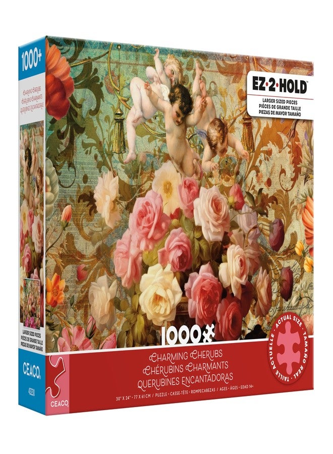 Ceaco - EZ2Hold- Jenna DellaGrottaglia - Charming Cherubs - 1000 Piece Puzzle for Adults - Challenging and Perfect for Game Nights - Finished Puzzle Size 30 x 24 - Image 1