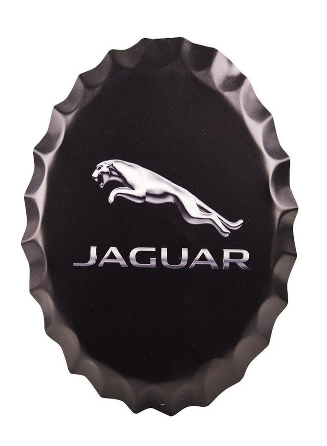 EAZYWAGON Decorative Metal Bottle Caps Wall Sign Plates - 14X14 Inches - Jaguer Car | Metal Sign Wall Hanging Bottle Cap for Home, Farmhouse, Bar & Cafe Decoration | Vintage & Retro Look Wall Plaques - Image 1