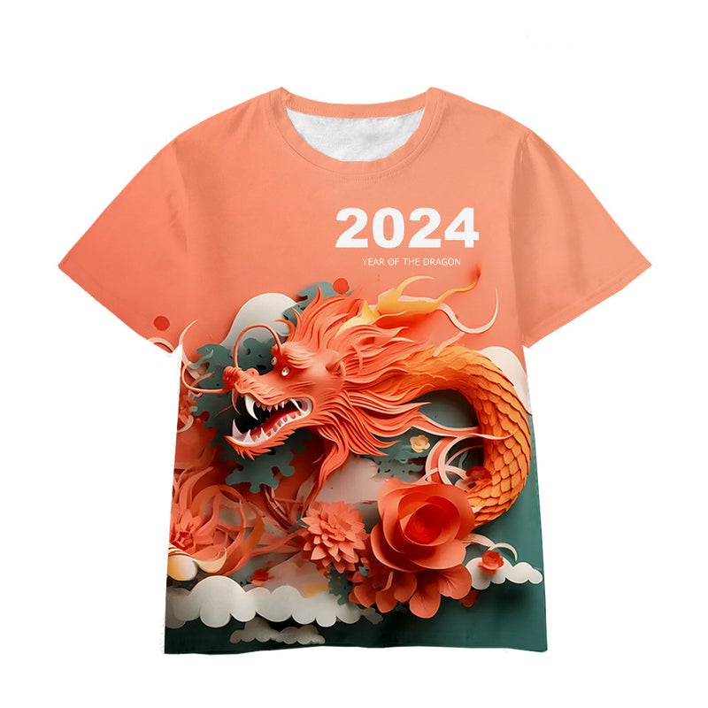2024 Overseas E-Commerce 3D Digital Printing Dragon Cartoon Boys And Girls Clothing T-Shirt Manufacturers Sell - Image 4