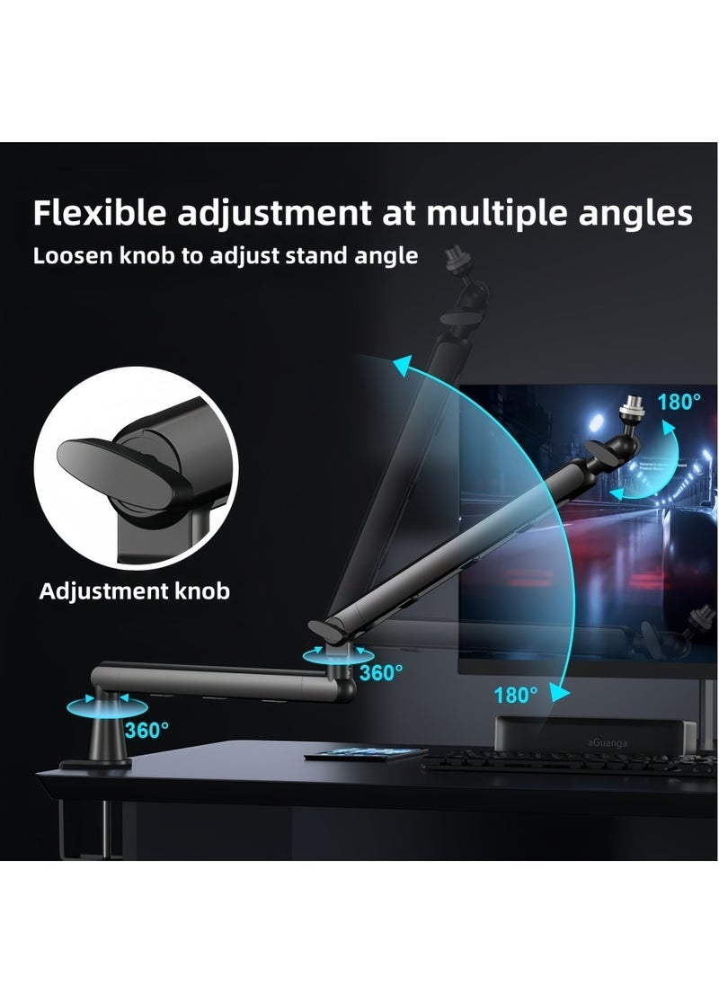 FlashHawk Microphone Boom Arm, Low Profile Adjustable Stick Microphone Arm Stand, for Podcast Streaming Gaming Studio  - Image 3