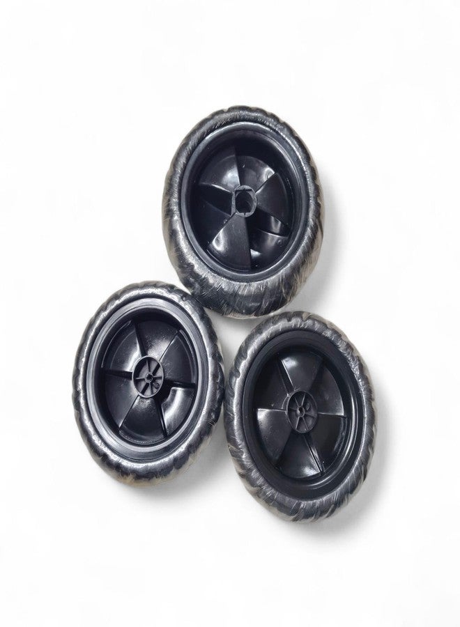 CYIDER Kids Tricycle EVA Drift Wheel – Front Spare Replacement | DIY Assembly| 15 cm Size | Black Front 1 Pc | Kids Spare Parts|Durable EVA Material (1, Tricycle Front Wheel(EVA)) - Image 4