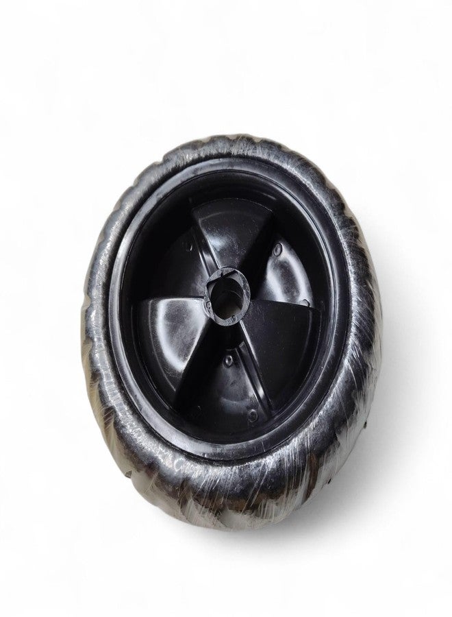 CYIDER Kids Tricycle EVA Drift Wheel – Front Spare Replacement | DIY Assembly| 15 cm Size | Black Front 1 Pc | Kids Spare Parts|Durable EVA Material (1, Tricycle Front Wheel(EVA)) - Image 1