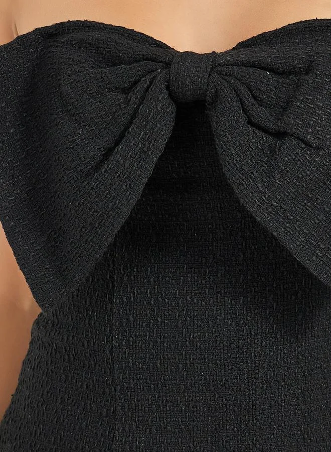 Styli Bow Strapless Dress