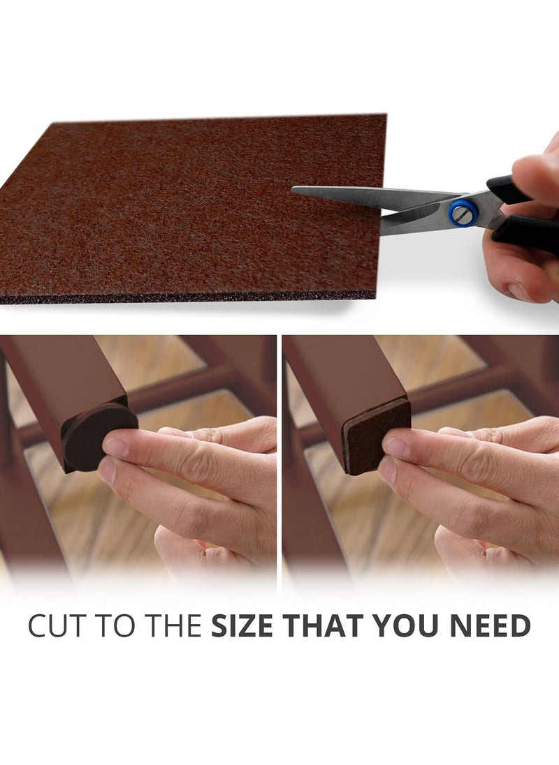 X-Protector Felt Furniture Pads X-PROTECTOR - 10 Pack Premium 8”x6” Heavy Duty 1/5” Felt Sheets! Cut Furniture Felt Pads for Furniture Feet You Need – Best Furniture Pads for Hardwood Floors! Brown  - Image 5
