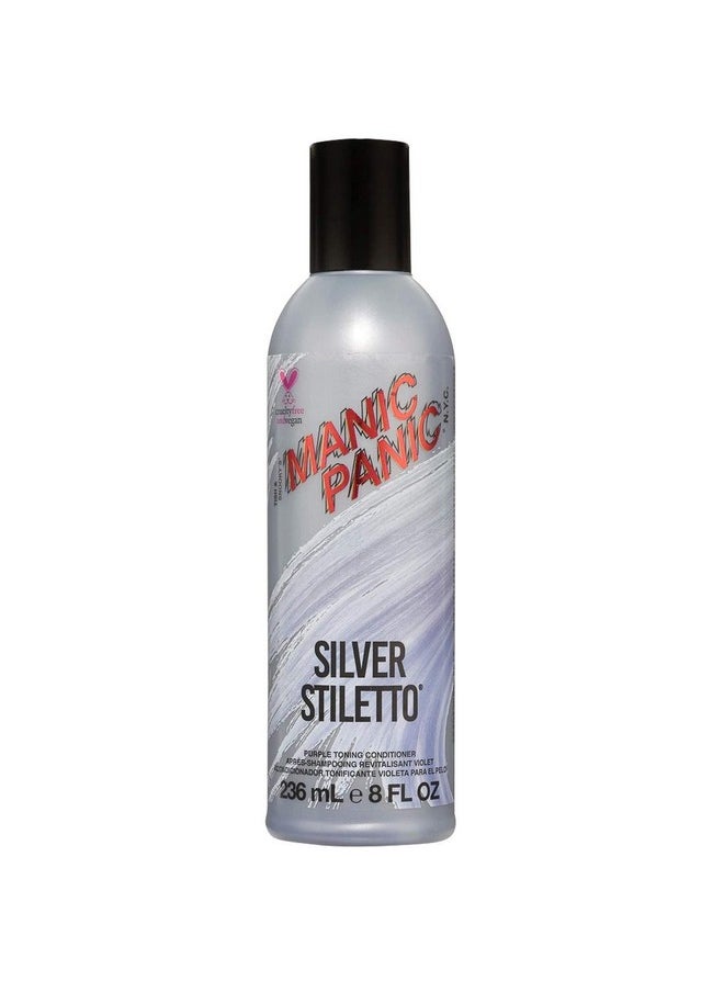 Manic Panic Silver Stiletto Toning Conditioner Purple Conditioner For Pale Platinum Blondes Grey Blue And Purple Hair Color Tones Brassiness (8Oz)  - Image 2