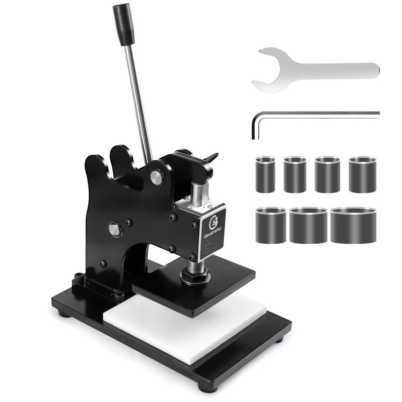 Goodcrafter Leather Cutting Machine 1 Ton,12x9cm Die Cutter Stamping Machine Embossing Plate Manual Die Cutter Hand Press Mold Cutter Leather Die Cut Leathercraft Cutting Machine DIY Tool for Various of Materials - Image 1