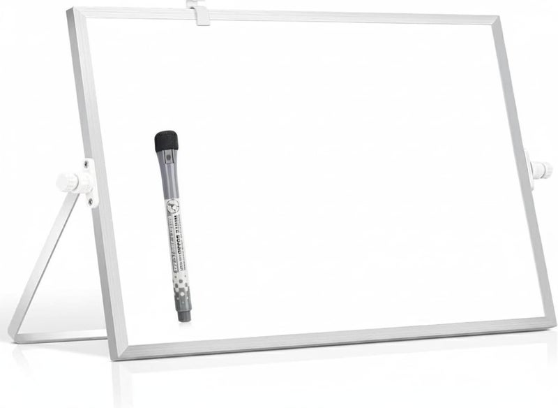 AccuPrints A4 Magnetic Dry Erase Double-Sided White Board with 360° Rotating Adjustable Stand | Aluminium Frame | Marker Included | Portable (30 x 20 cm) (2A5P0) - Image 2