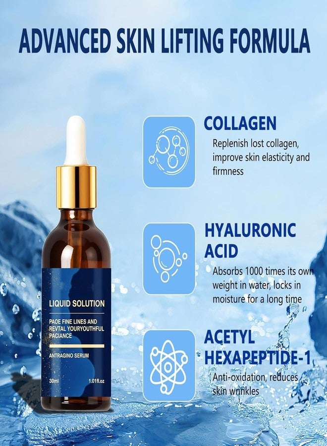 dssuoa Liquid Solution Anti Aging Serum,Liquid Solution Serum for Wrinkles,Promotes Skin Collagen Production,Instant Wrinkle Removal,Natural and Non-irritating(3Pcs/1.01floz - Image 2