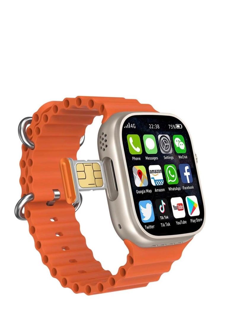 modio - 4GB Ram 64GB Rom Modio 4G Ultra Smart Watch 2.2 بوصة عرض 3 أزواج حزام 4G Call Compass Wifi GPS Series 8 Ultra Sim Card Ultra Smartwatch - Image 1