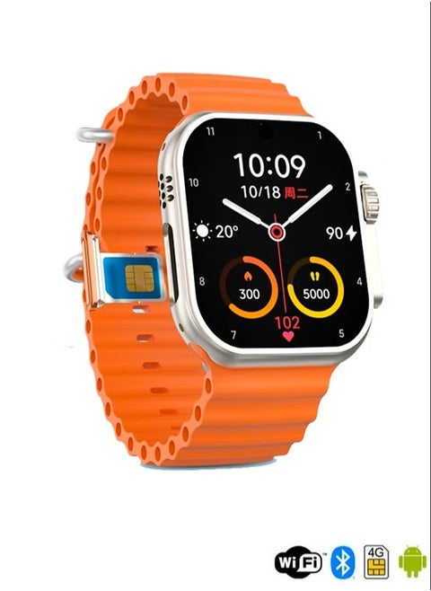 4GB Ram 64GB Rom Modio 4G Ultra Smart Watch 2.2 بوصة عرض 3 أزواج حزام 4G Call Compass Wifi GPS Series 8 Ultra Sim Card Ultra Smartwatch