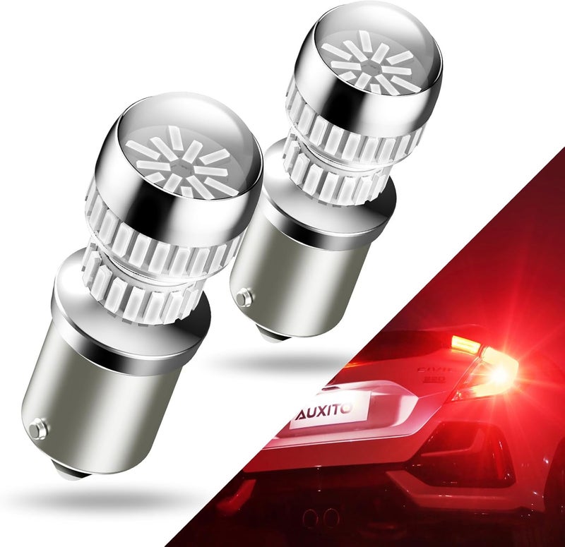 أوكسيتو مصباح أوكسيتو 1156 LED أحمر فائق السطوع 7506 BA15S P21W بديل ضوء LED مع عاكس لإضاءة الذيل والفرامل والرجوع الخلفي وإشارات النهار والوقوف، عبوة من 2 - Image 1