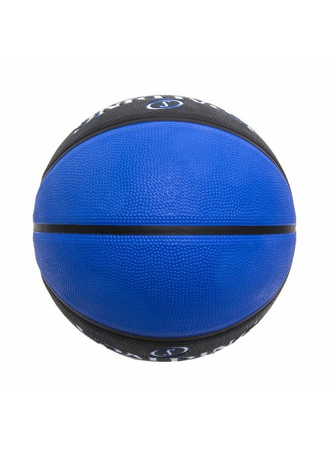 SPALDING كرة سلة سبالدينغ فورس لجميع الأسطح 8 بانل 27.5 مع إبرة هواء مجانية | داخلية/خارجية | كرة سلة مطاطية مصبوبة | حافظة هواء عالية من مادة البيوتيل | للأطفال، الشباب، الرجال، النساء (أزرق-أسود) الحجم: 7 - Image 4