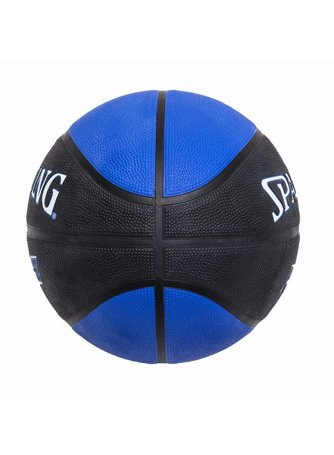 SPALDING كرة سلة سبالدينغ فورس لجميع الأسطح 8 بانل 27.5 مع إبرة هواء مجانية | داخلية/خارجية | كرة سلة مطاطية مصبوبة | حافظة هواء عالية من مادة البيوتيل | للأطفال، الشباب، الرجال، النساء (أزرق-أسود) الحجم: 7 - Image 3