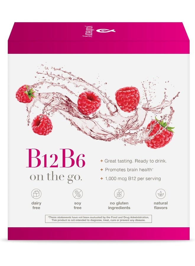 Youtheory Vitamin B12 B6, Daily Energy and Brain Support Supplement, Liquid Raspberry Flavor, 12 – 1oz Single Serving Packets - Image 2