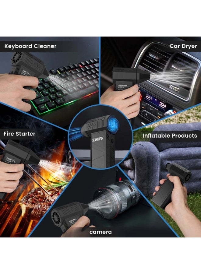 Electric Air Duster 130,000 RPM – Portable Cordless Jet Blower with 3 Adjustable Speeds – USB Rechargeable Type-C Compressed Air Cleaner for Car, Laptop, Keyboard, Lens Cleaning & Outdoor Dust Removal - Image 3