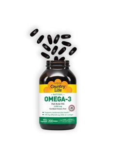 Country Life Omega3 1000Mg Epa Dha Fish Oil Onesoftgelperday 200 Softgels Certified By Gluten Free  - Image 4