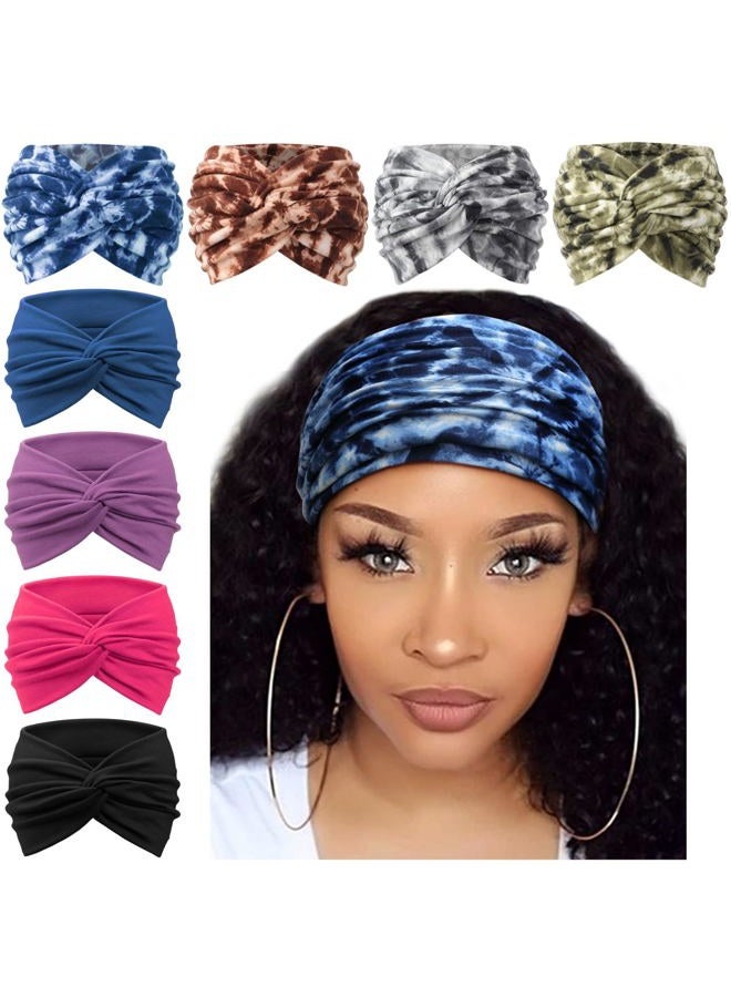 AQOKKA Extra Wide Headbands for Women Large Turban Headband Non Slip Boho Elastic Hairband Hair Twisted Knot Head Bands Accessories - Image 1