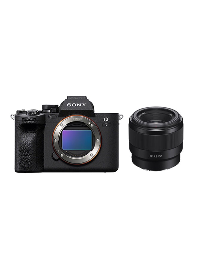 Sony Alpha 7 IV Full-Frame Mirrorless Interchangeable Lens Camera, ILCE-7M4 + FE 50mm F1.8 Compact Lightweight E Mount Lens, SEL50F18F (Black) - Image 1