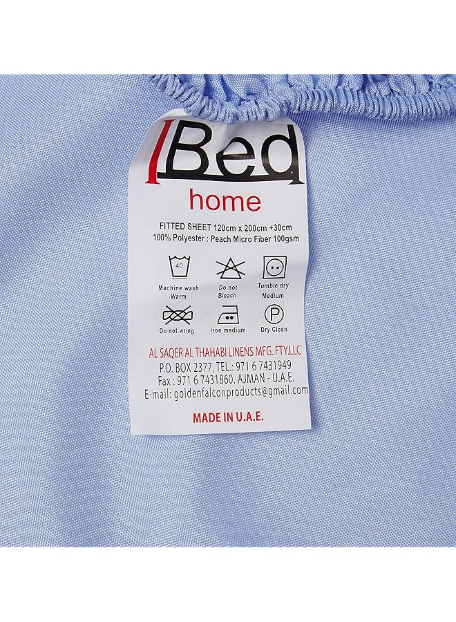 آي بيد هوم طقم ملاءة سرير مكون من 3 قطع من الألياف الدقيقة مقاس كينج، أزرق فاتح - Image 5