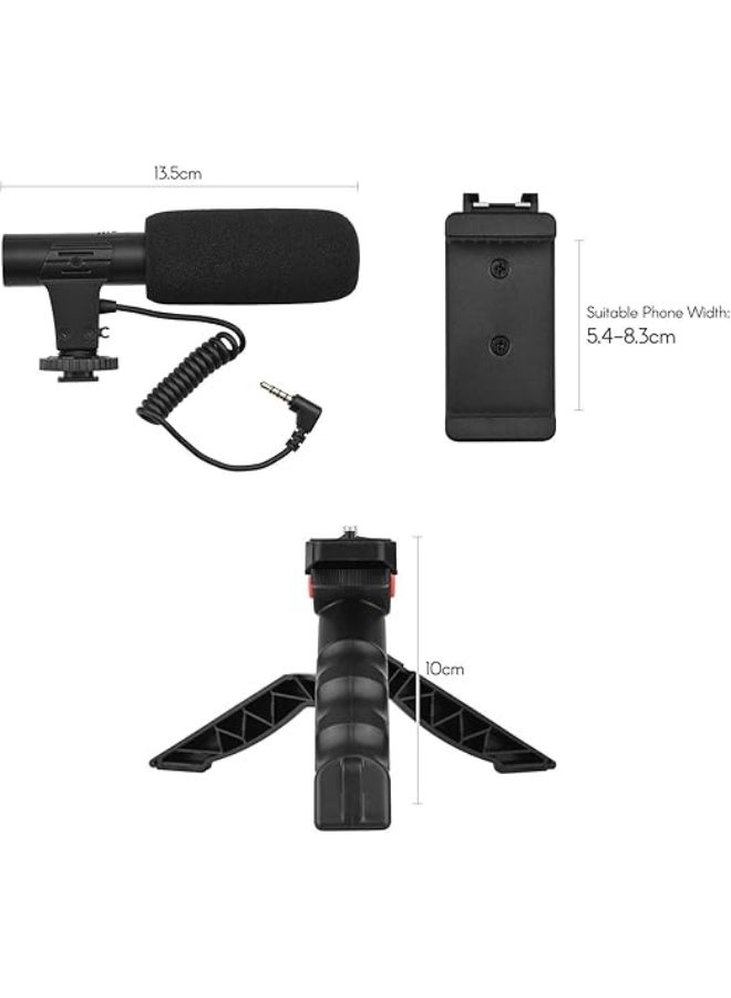 طقم تصوير فيديو متكامل للهواتف – مجموعة احترافيّة لصناعة المحتوى مع إضاءة LED وميكروفون وريموت – حامل مكتبي مثالي للتصوير والبث المباشر - Image 5
