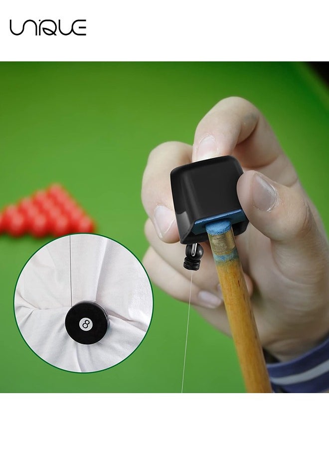 Unique - Billiard Pool Cue Chalk Holder, 2 Pieces Retractable Snooker Practical Tool with Belt Clip for Billiards Chalk Tip Holder（Black） - Image 1