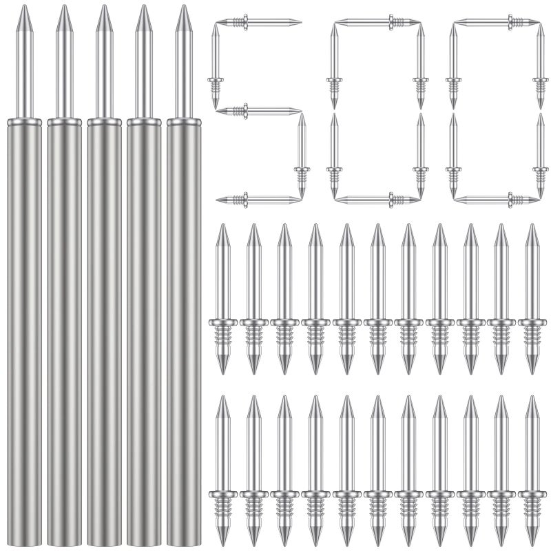 Invisible Nail Double-headed Nail Non-marked Nail Skirting Line Solid Wood Two-way Nail Sheep Angle Nail Single-horn Nail Punch-free Cow Angle Nail 400 pieces - with 4 tools [boxed]