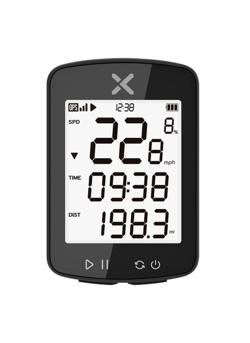 جهاز كمبيوتر دراجة GPS مع بلوتوث لاسلكي (دعم تطبيق XOSS) ، جهاز كمبيوتر للدراجات IPX7 مقاوم للماء قابل لإعادة الشحن مقياس سرعة الدراجة وعداد المسافات ببطارية تدوم 28 ساعة يناسب جميع الدراجات - Image 1