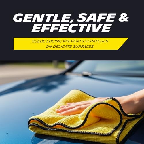MICHELIN 500 GSM Pack of 2 (60x40 cm) Microfiber Cleaning Cloth for Car Double Sided, Super Absorbent, Lint-Free & Scratch-Free, Durable Ultra-Plush Cleaning Towel for Car, Bike & Glass - Image 5