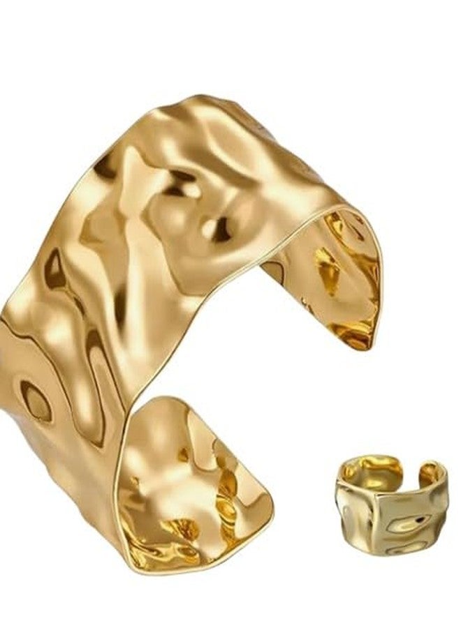 needs collection سوار كادا ذهبي أنيق مع خاتم للنساء، إكسسوارات مقاومة للتشوه - Image 2