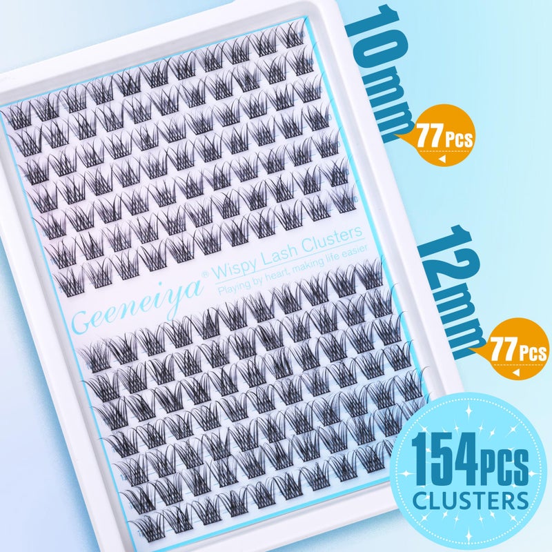 Geeneiya Short Lash Clusters Wispy C Curl Eyelash Clusters 10-12MM Individual Eyelashes Natural Cluster Eyelash Extensions Natural Looking Cluster Lashes by Geeneiyaï¼ˆ154PCS, C Curl, 10-12mm) - Image 5