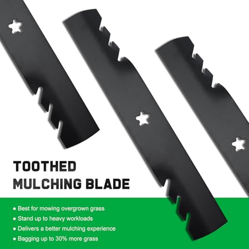 Grasscool Z248F 48 inch Mower Mulching Blades for Hus qvarna 532180054 YTH2348 YTH24V48 YTH2148 YTH24K48 Z248 YTH2448 Craftsman Poulan 48''Lawn Tractor Riding Mower Replace 180054 173920 - Image 3