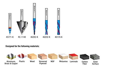 Amana Tool AMS-175 5-Pc CNC Signmaking Router Bit Collection - Image 4