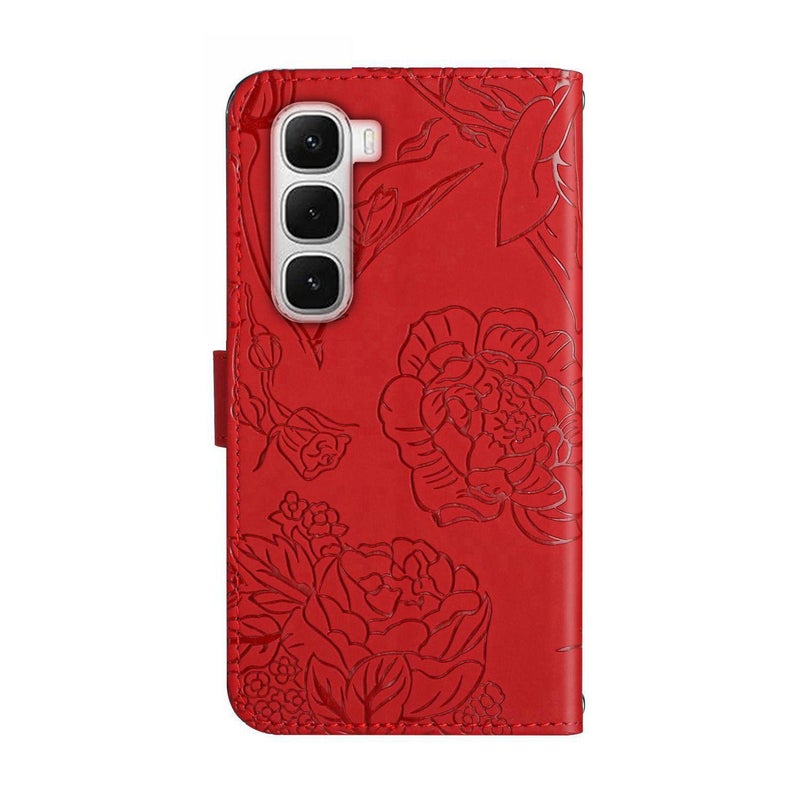 erorex For Infinix Hot 60 Pro+ 4G  Feel  Embossed Flip Leather Phone Case(Red) - Image 3