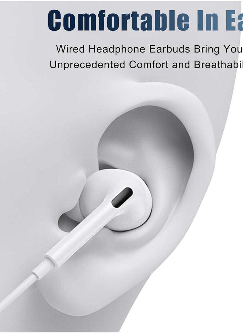 Generic - USB C Headphones, Type C Wired Earbuds, in-Ear Earpods with Microphone Noise Canceling Stereo, Earphones Compatible with iPhone 16/Samsung S24/Android/ iPad Pro and Most USB C Devices (White) ﻿ - Image 1