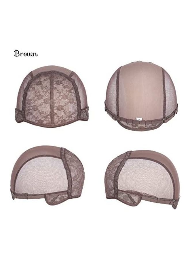 قبعة شعر مستعار صغيرة داكنة فائقة النعومة مع حزام قابل للتعديل وأمشاط احتياطية بني 8.66بوصة