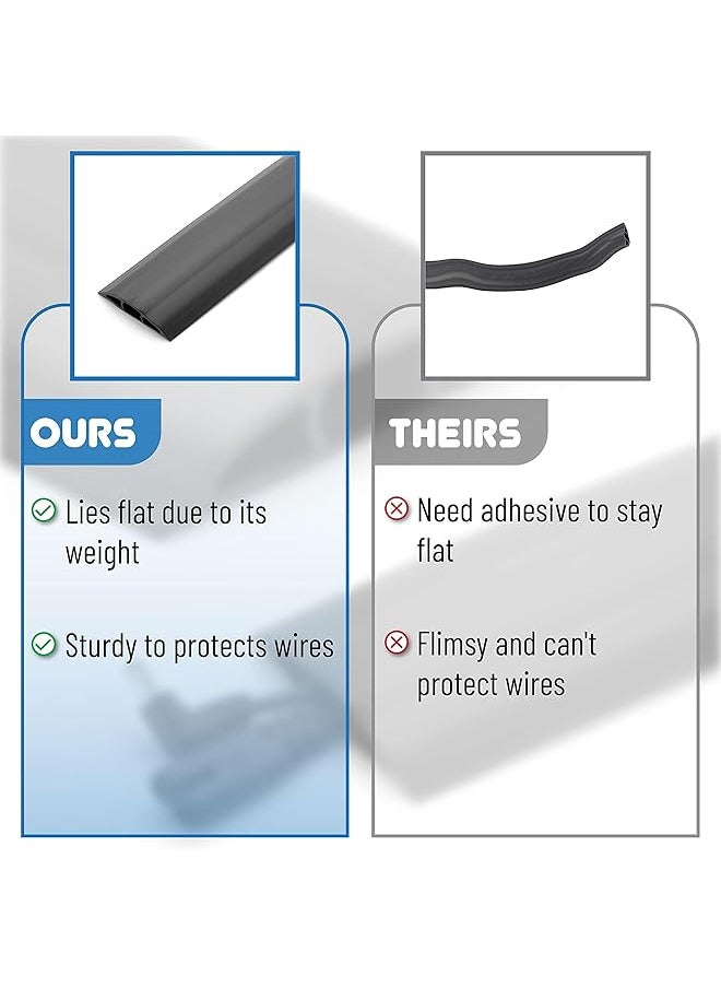 erorex Floor Cord Cover 2M Cable Cover Cord Cover Floor Cord Protector Floor Cable Cover Cord Hider Floor Extension Cord Cover Cable Cover Floor Cable Floor Cover Cable Covers For Cords  - Image 5