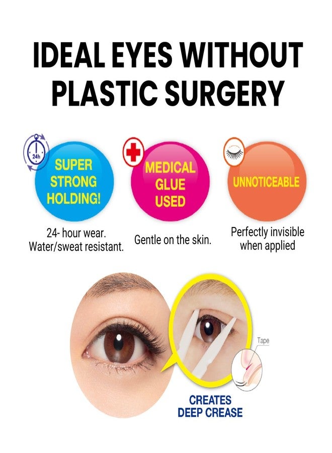 D-UP Double Eyelid Tape Lift Strips for Droopy Eyes, Waterproof Eyelid Stickers, Double Sided Adhesive, Invisible Double Eyelid Tape for Hooded Eyes, Instant Eye Lid for Eye Makeup, 120 Pc, 2EA - Image 2