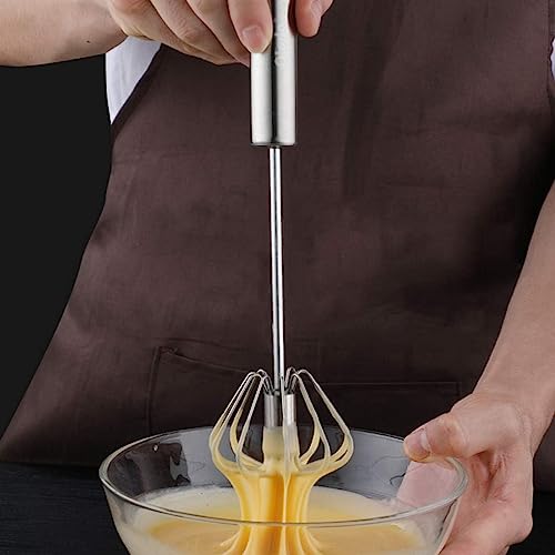 Potency 12 Inch Hand Push Egg Whisk - Stainless Steel Semi-Automatic Whisk - Easy to Use & Clean - Premium Egg Beaters for Cooking - Mini Manual Spinning Whisk - Stir Eggs with Ease (1 Pack) - Image 3
