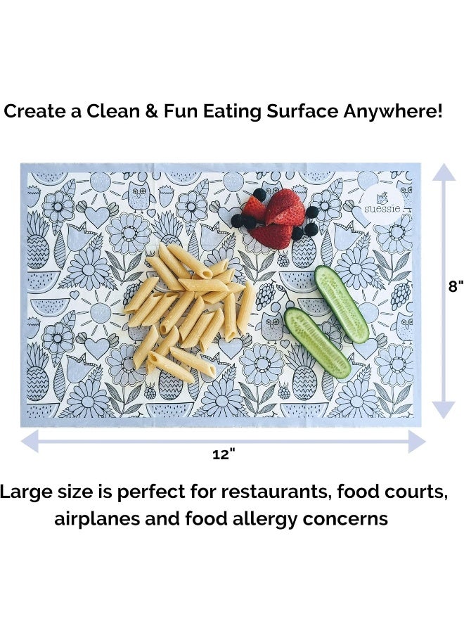suessie سوسيي مفارش طاولة قابلة للاستخدام مرة واحدة - 60 قطعة (3 أكياس من 20) للأطفال أو الرضع - خالية من BPA وصديقة للبيئة - ملصقات على سطح الطاولة للأطفال - مفارش طاولة ملصقة من 4 جوانب للأطفال - Image 2