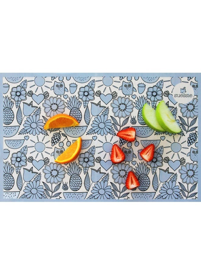 suessie سوسيي مفارش طاولة قابلة للاستخدام مرة واحدة - 60 قطعة (3 أكياس من 20) للأطفال أو الرضع - خالية من BPA وصديقة للبيئة - ملصقات على سطح الطاولة للأطفال - مفارش طاولة ملصقة من 4 جوانب للأطفال - Image 1