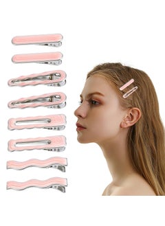 LYDZTION 8Pcs Hair Clips for Women Girls Cute Giltter Alligator Hair Clips for Thick Thin Hair Pink Nonslip Snap Metal Hairpins Cool Rustproof Hair Styling Accessories for Women Pink