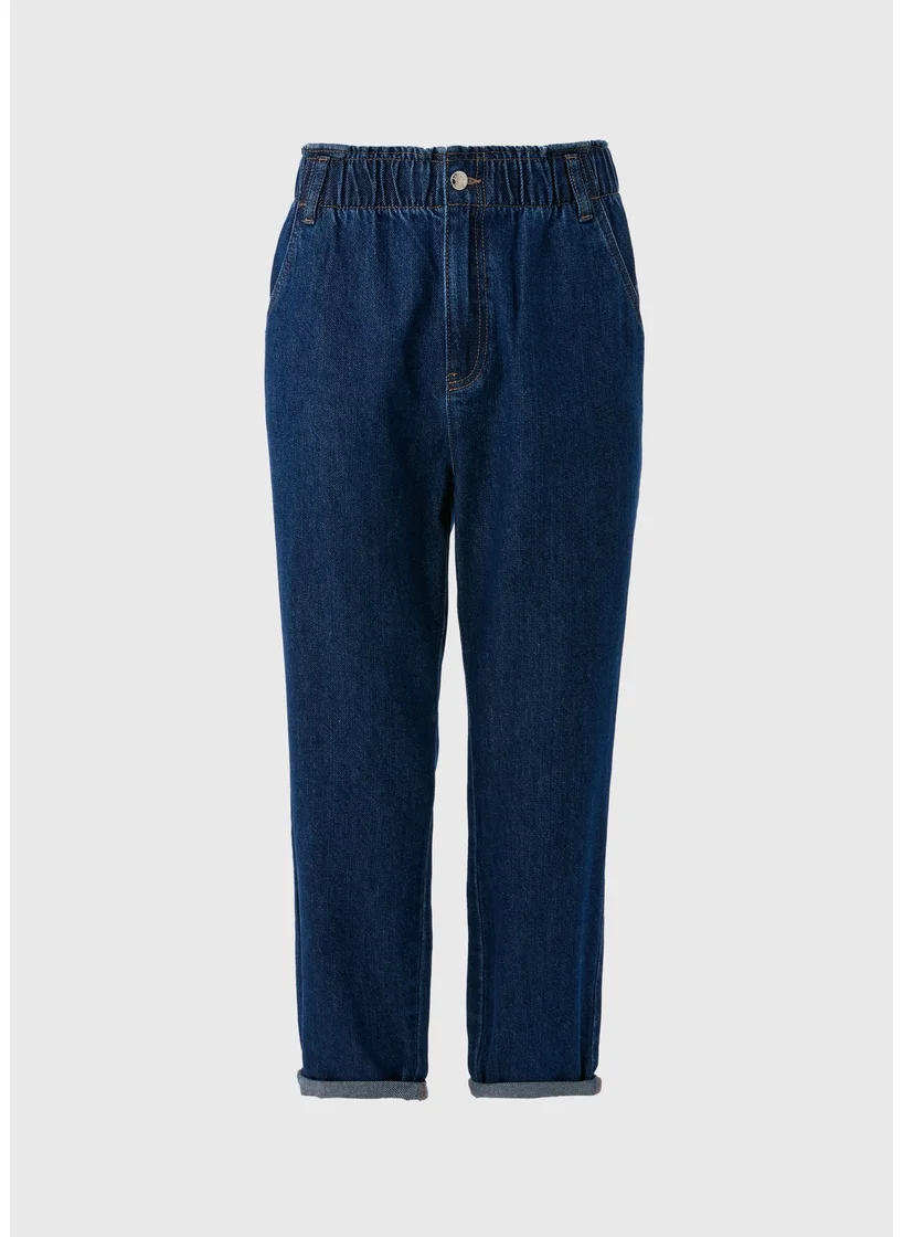 Matalan Blue Dark Wash Paperbag Jean