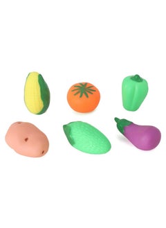 Manos VEGITABLE Shaped Baby Bath Toys for Kids Chu Chu Toys , Swimming Water Toys Best Gift for Infant New Born Baby Toy Kids Colorful Fruits Squeeze Bath Toys for Babies Toddlers,6 pcs  - Image 3